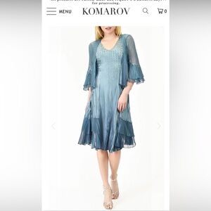 Komarov Two Piece Floral Dress/Jacket Set